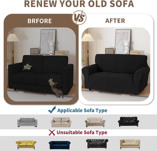 Thumbnail 5 de Ystyle copridivano 1 posto nero 78-116 cm