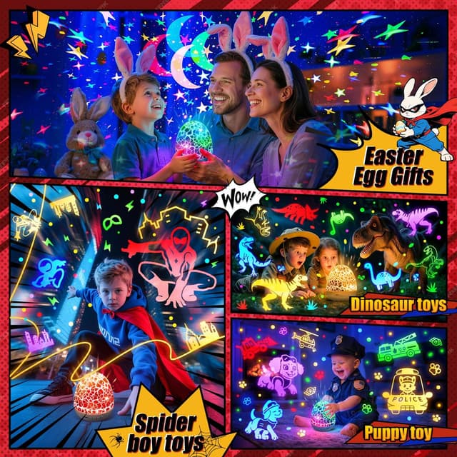 Thumbnail 5 de Staryou Spidey Spielzeug-Spielprojektor ab 4 Jahren mit Fernbedienung, Timer und vielen Effekten