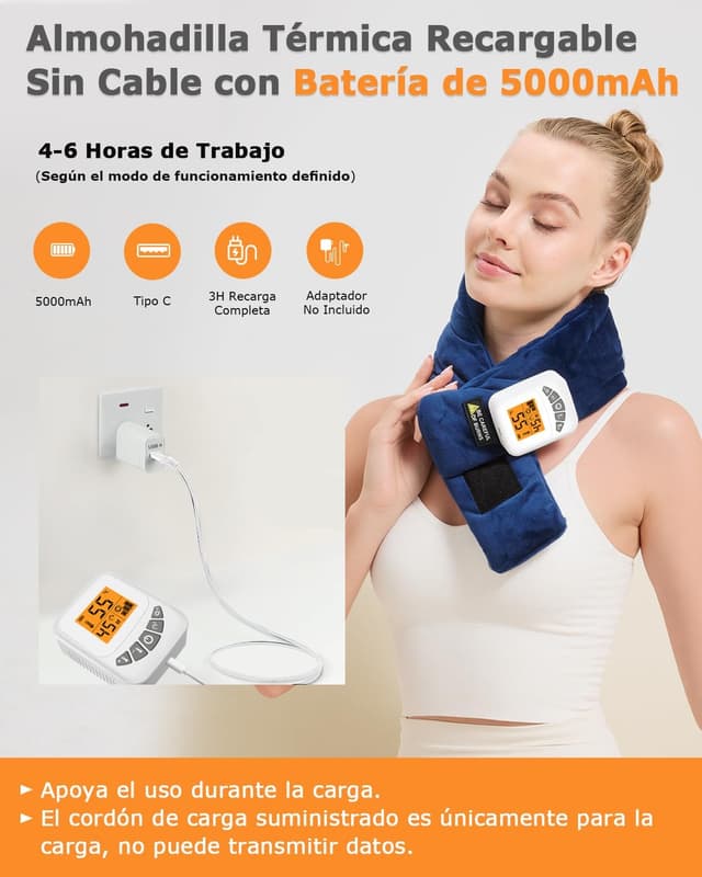 Detalle 2 de JOBYNA Almohadilla Térmica Cervical 5000 mAh
