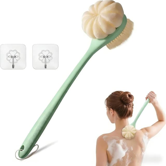 Detalle de CYMPHW Back Scrubber for Shower (15.7" Loofah with Handle) — Double-Sided Long-Handle Shower Brush