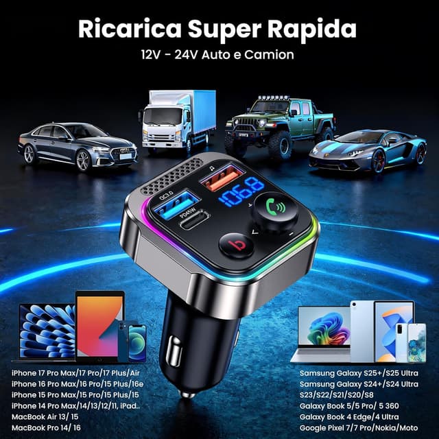 Thumbnail 6 de GizmoVine Trasmettitore FM Bluetooth 5.4