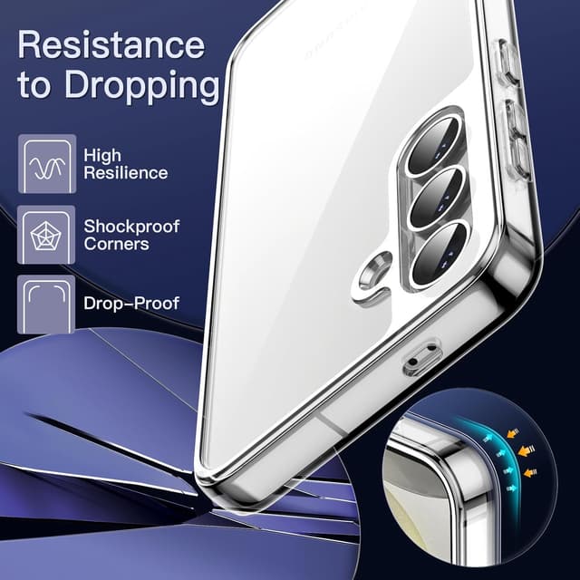 Detalle de JETech Cover anti-ingiallimento per Samsung Galaxy S24 5G in PC trasparente, protezione antiurto e anti-graffio