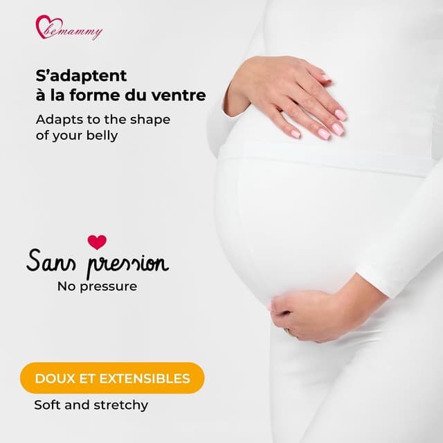 Detalle 2 de Be Mammy Legging de grossesse femme long BE20-230, taille haute confortable et doux pour la peau