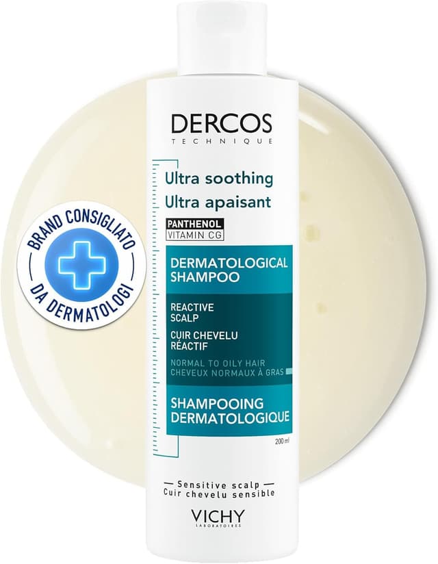 Detalle de Vichy Dercos Shampoo Ultra Lenitivo con Vitamina Cg e Pantenolo, 200 ml
