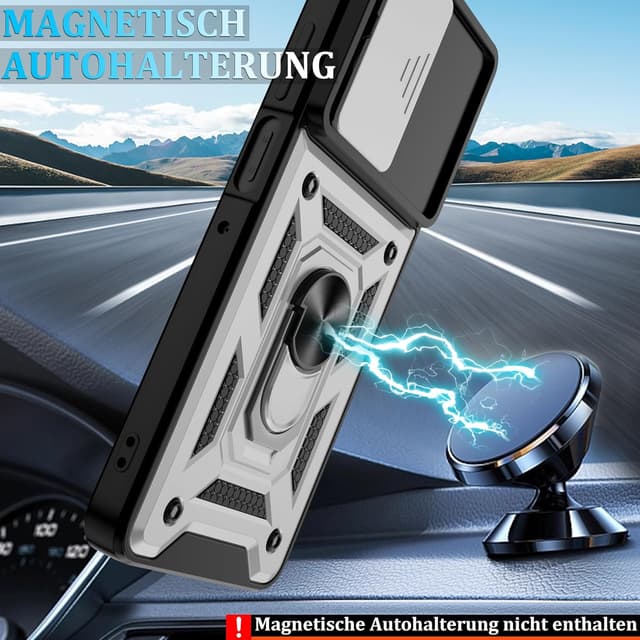 Detalle de Jshru Hülle für Motorola Moto G56 5G – Schiebedeckel Kameraschutz, 360° Ringständer & Stoßschutz