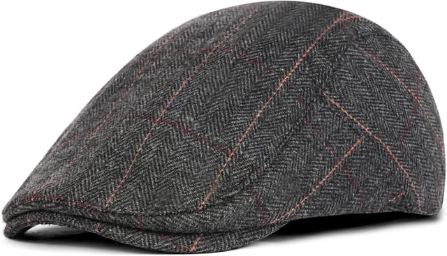 Detalle de ACWOO Ajustable Boinas Gorra plana gris oscuro
