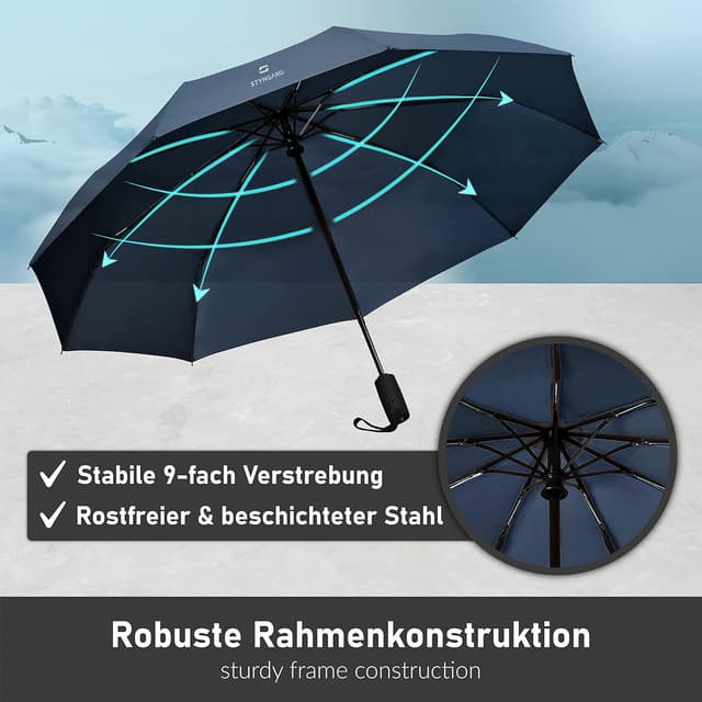 Detalle 2 de STYNGARD OSLO Regenschirm Sturmfest bis 140 km h