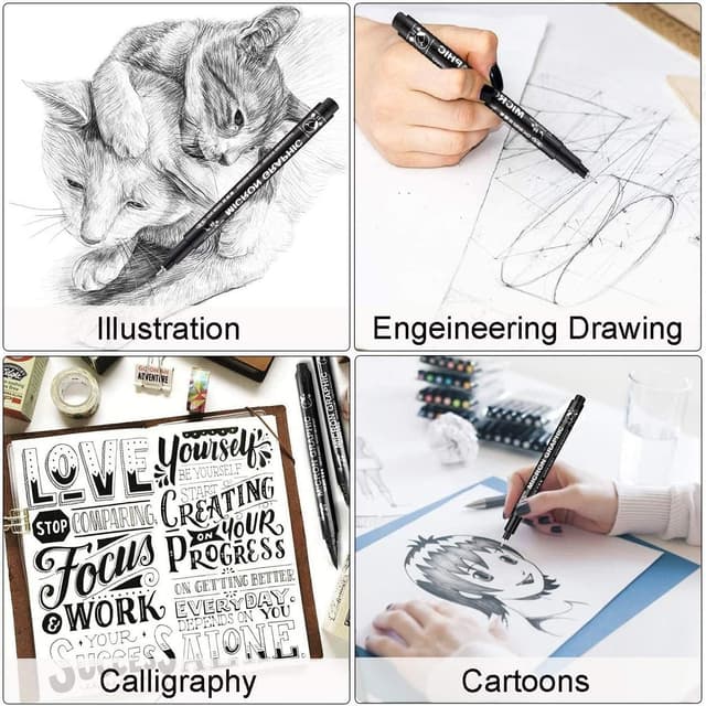 Thumbnail 4 de Gelanty Black Fineliner Pens Set 12 Pack