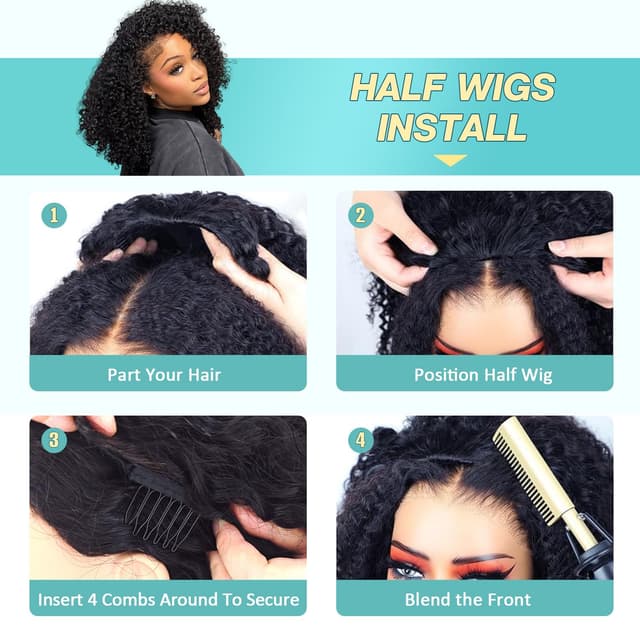 Detalle de UME G I R L Half Wig Human Hair 20 Inch