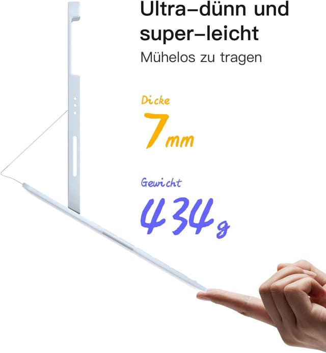 Detalle de Inateck iPad 10. Generation Hülle mit Tastatur (QWERTZ) – Ultraleichtes Setup mit Stifthalter