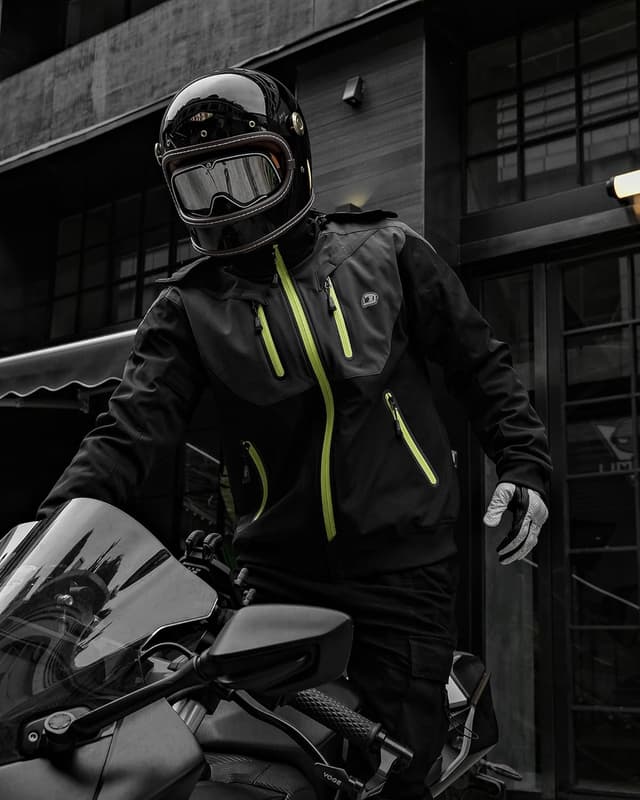 Detalle de BORLENI giacca da moto da uomo con protezioni CE, fodera rimovibile impermeabile al vento e all’acqua, tutte le stagioni (XL)