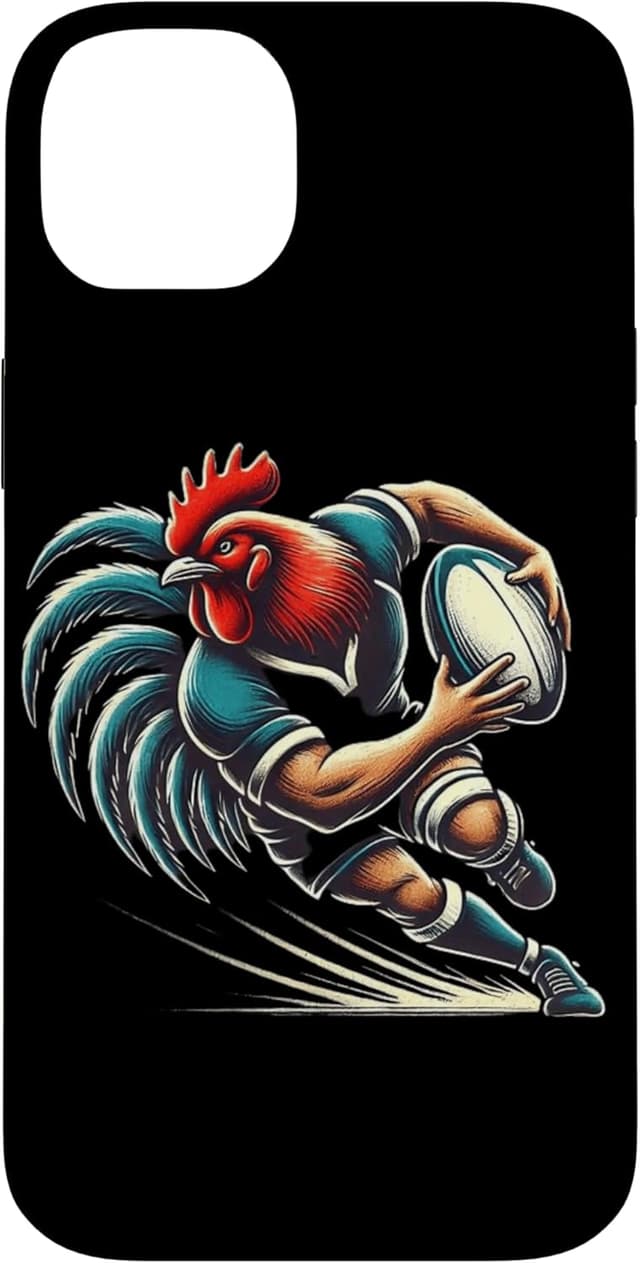 Detalle de Coque de protection Rugby Coq de Poules pour iPhone 14 Plus : polycarbonate et TPU anti-chocs