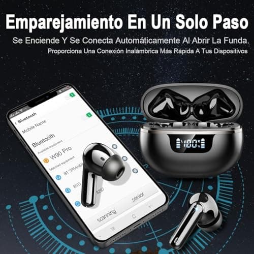 Detalle de Donerton Auriculares Inalámbricos Bluetooth 5.4 con ENC, IP7 y pantalla LED (45 h) — Casos Bluetooth estéreo