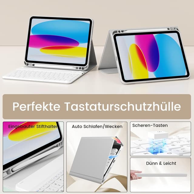 Detalle 2 de GKABXY Hülle mit Bluetooth‑Tastatur für iPad 10,9–11"