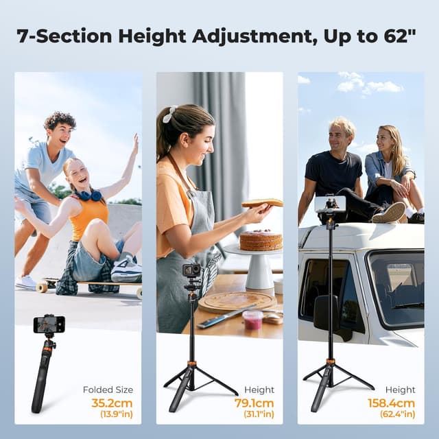 Thumbnail 5 de K&F CONCEPT 158cm Selfie Stick Tripod