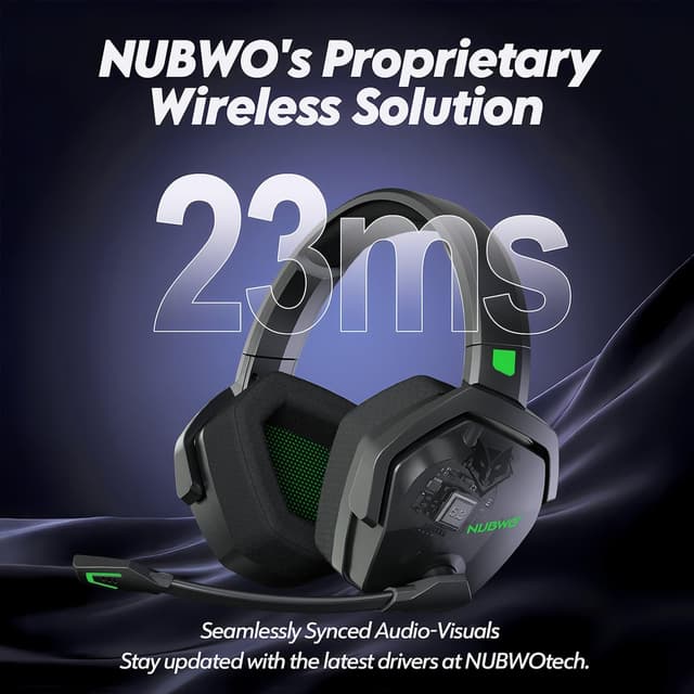 Detalle de NUBWO G06 cuffie da gaming wireless 50 mm, 100 h