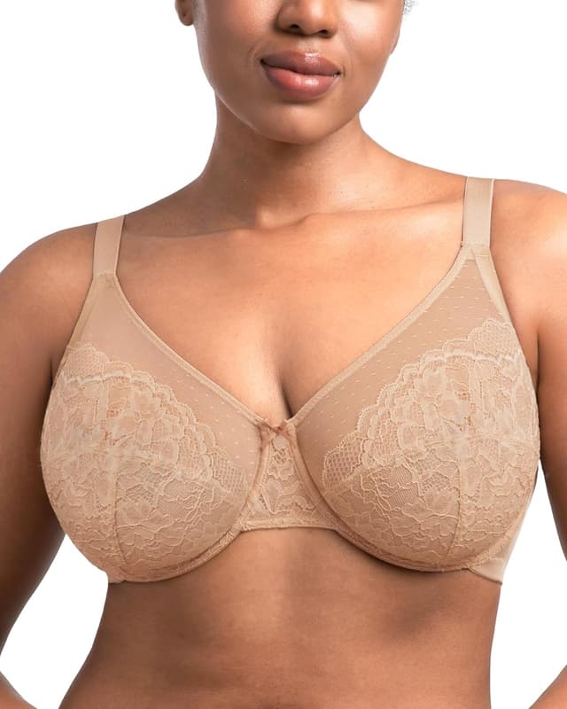 Thumbnail 6 de HSIA Minimizer Lace Underwire Bra (Enchante) – Full Coverage Plus Size Floral Lace
