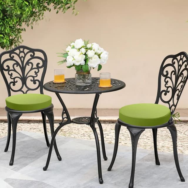 Thumbnail 1 de PRIMEPATIO Round Chair Cushions 2 Pack 38x38cm Green