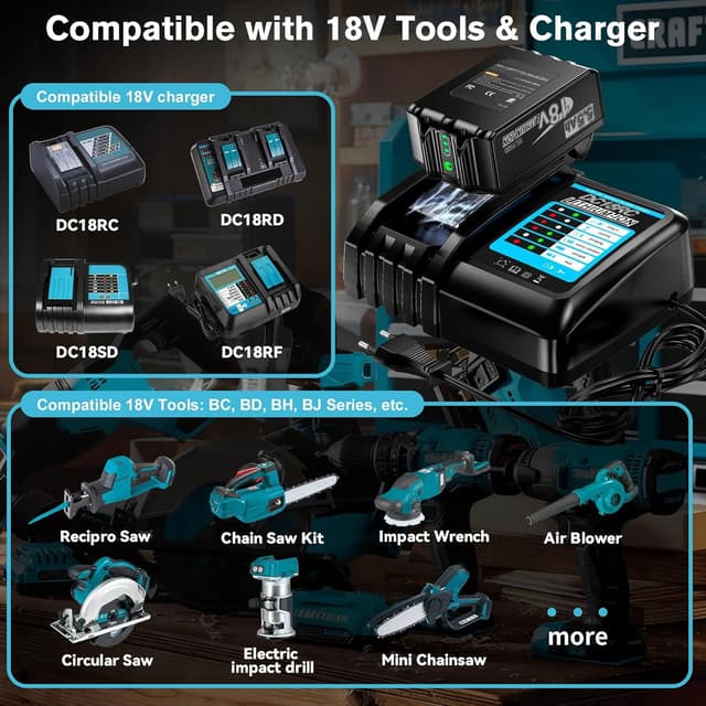 Thumbnail 5 de Powtree 18V Akku 5500mAh für Makita