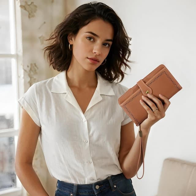 Detalle 2 de S-ZONE Cartera Grande piel vegana con RFID 20 cm