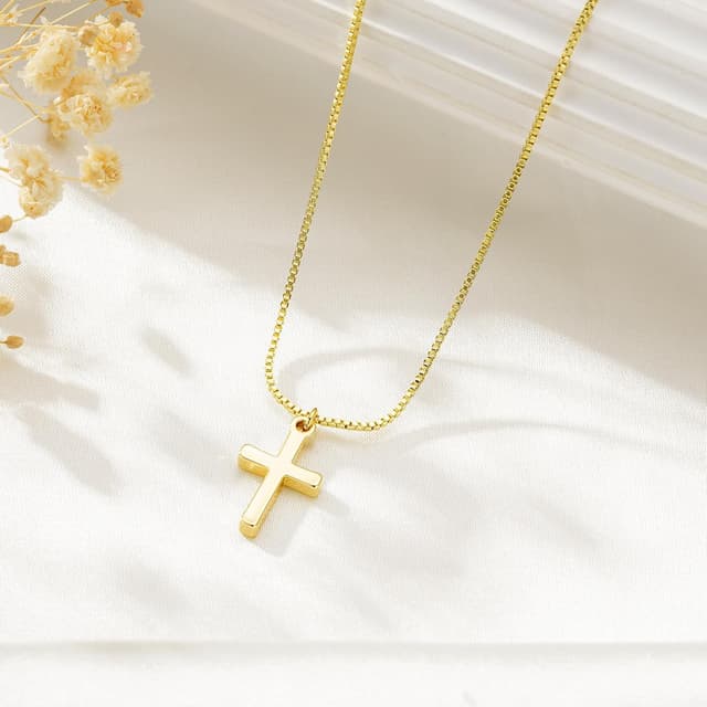 Thumbnail 5 de TINGN Kreuz Kette Gold Damen 14K