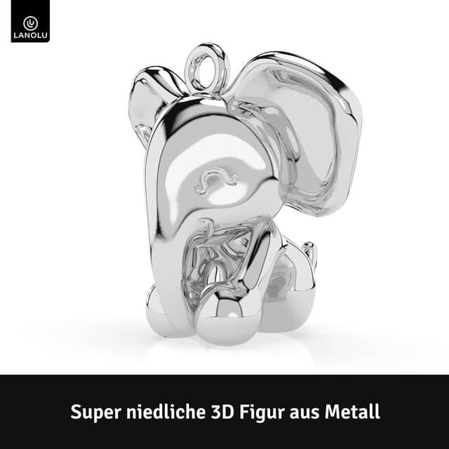 Detalle de LANOLU Schlüsselanhänger Elefant „Rüsselmeister“ – Glücksbringer für Partner & beste Freundin aus Metall