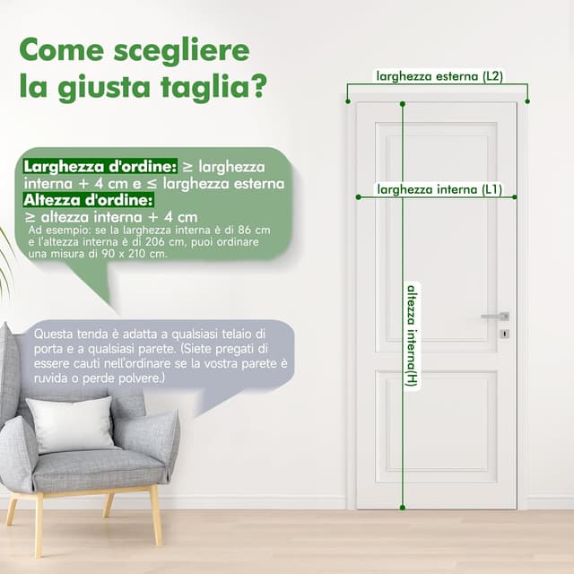 Detalle 2 de Sekey tendina magnetica per zanzariera 130x220 cm per porte da balcone, cantine e terrazze (colore nero)