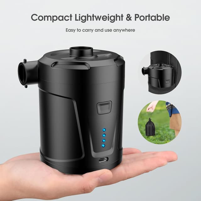 Detalle 2 de SUPPOU Pompa Elettrica ricaricabile 5200mAh per materasso e gonfiabili