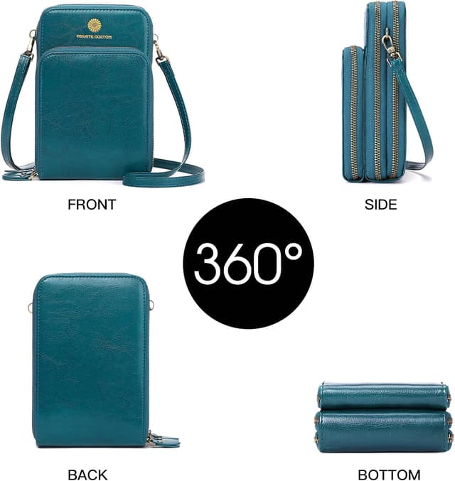 Detalle de SENDEFN women’s genuine leather phone bag crossbody – small multi-compartment purse