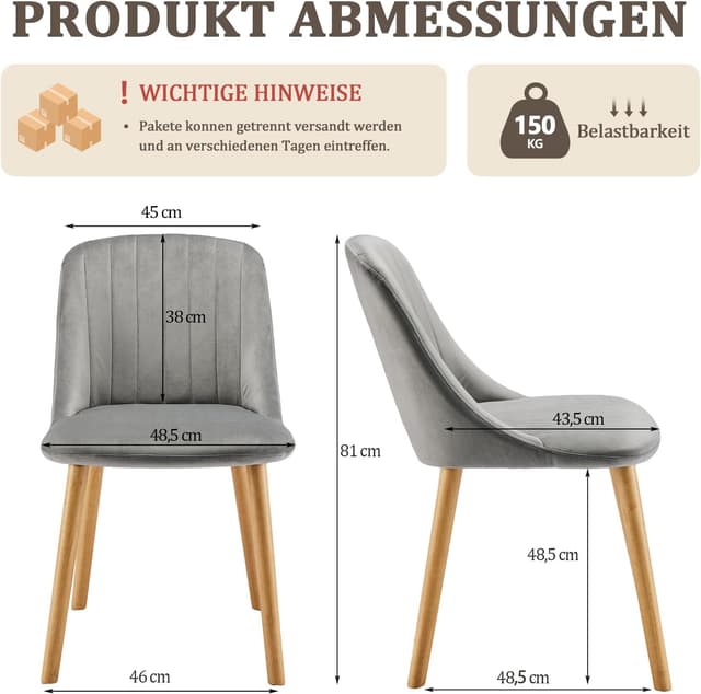 Detalle de Goeurvant sedie da pranzo in velluto 82 cm