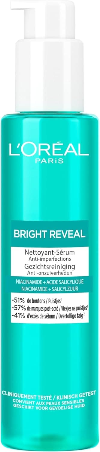 Detalle de L’Oréal Paris Bright Reveal Detergente Siero Anti-Imperfezioni con Niacinamide e Acido Salicilico – 150 ml