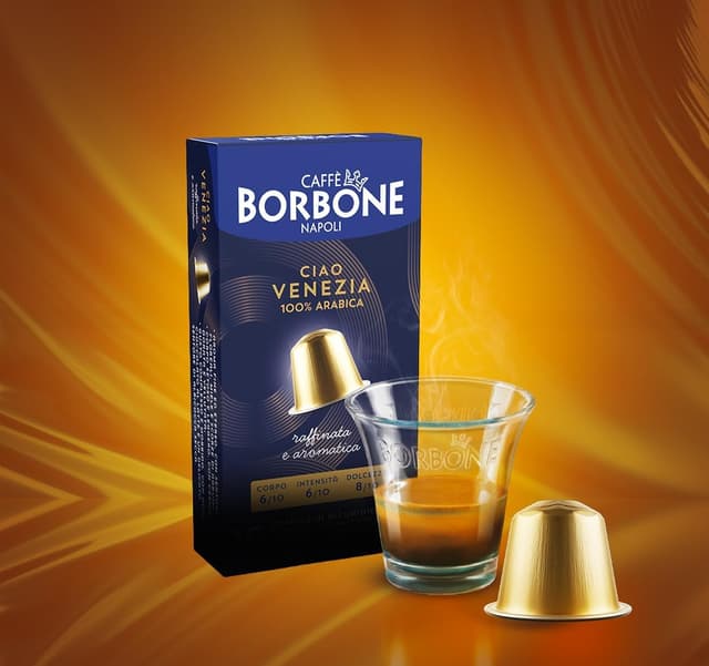 Detalle de Caffè Borbone Miscela Ciao Venezia – 100 capsule in alluminio (10 confezioni da 10), compatibili Nespresso*