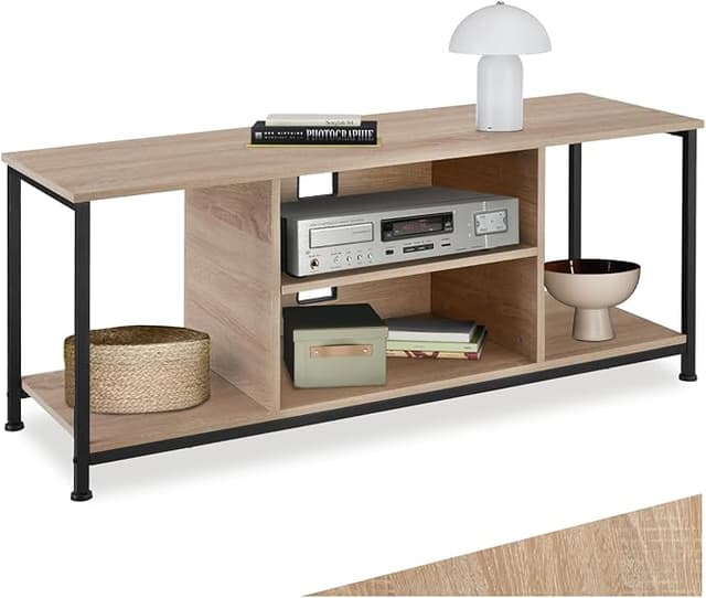 Imagen de TecTake® Mueble TV Industrial Madera y Acero, Roble Sonoma 🛋 en OfertitasTOP
