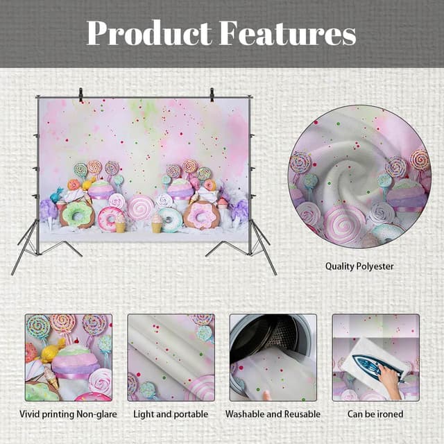 Thumbnail 4 de MEHOFOND Candy Backdrop 7x5ft Portraits