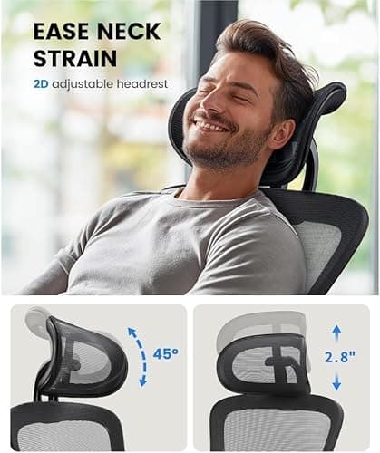 Thumbnail 7 de NOBLEWELL Silla de Oficina Ergonómica con soporte lumbar, reposacabezas 2D y respaldo reclinable hasta 130°