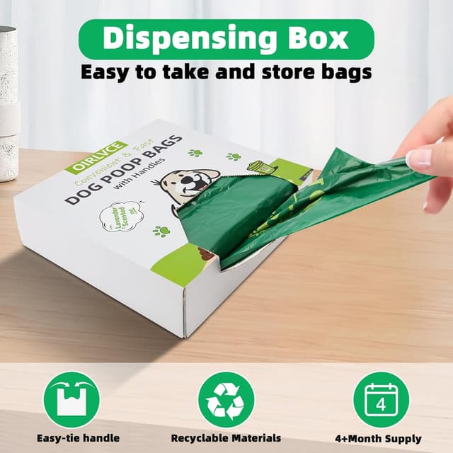 Thumbnail 6 de OIRLVCE 300 Dog Poo Bags with Handles (Extra Thick, Leak-Proof) with Easy-Tie Design
