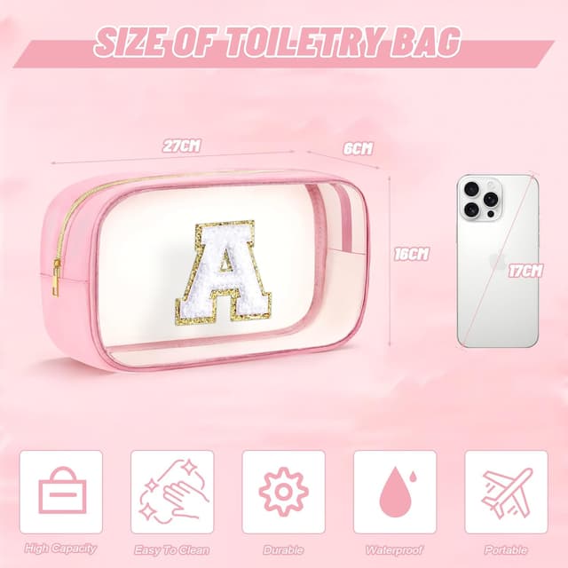 Detalle de SEFORICO Clear Toiletry Bags personalised makeup bag (9–13 years) waterproof travel accessory gift