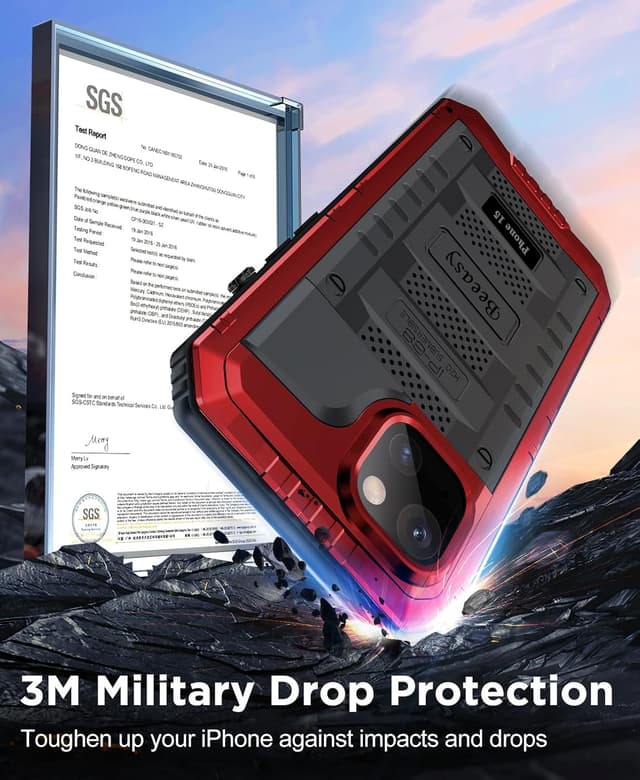 Detalle 2 de Beeasy iPhone 15 Case Waterproof Heavy Duty 6.1" Rugged Armour 🛡