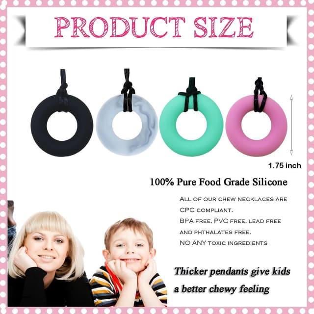 Detalle 2 de ALKAIDCHAO Silicone Chew Necklace 4 pack