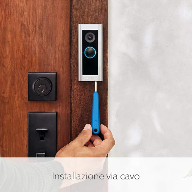 Detalle de Ring Videocitofono Pro cablato + Chime (3ª gen.): campanello con telecamera HD 1536p e rilevazione avanzata
