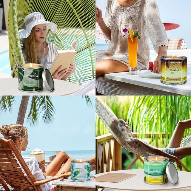 Detalle de Lot de 4 bougies à la citronnelle 200 g