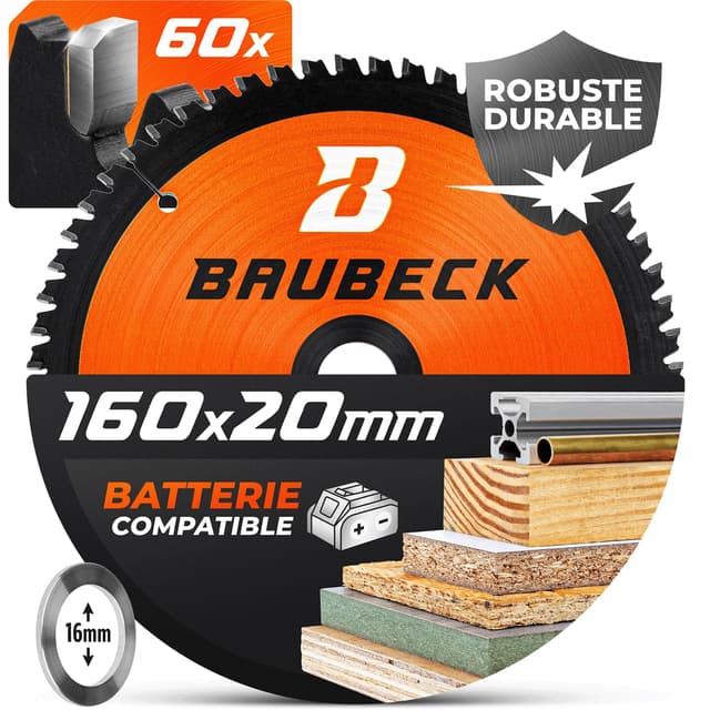 Detalle de BAUBECK Parent Lame de scie circulaire PRO+ multi-matériaux Ø160x20 mm