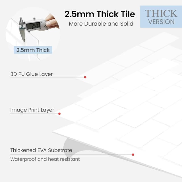 Detalle 1 de Self adhesive 3D metro tiles 2.5 mm