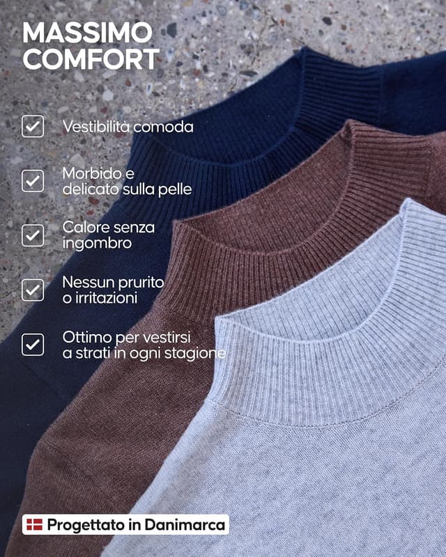 Thumbnail 2 de DANISH ENDURANCE Maglia donna dolcevita in lana merino e cashmere