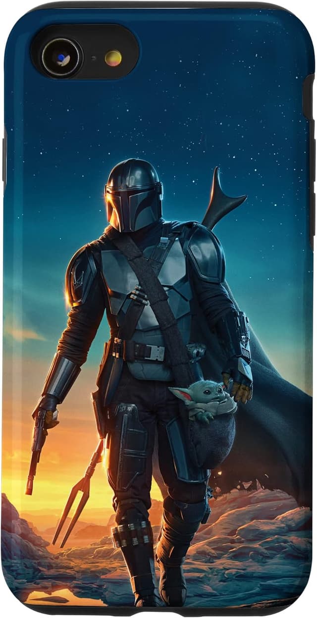 Detalle de Coque Star Wars The Mandalorian et Grogu au coucher du soleil pour iPhone SE (2020) / 7 / 8