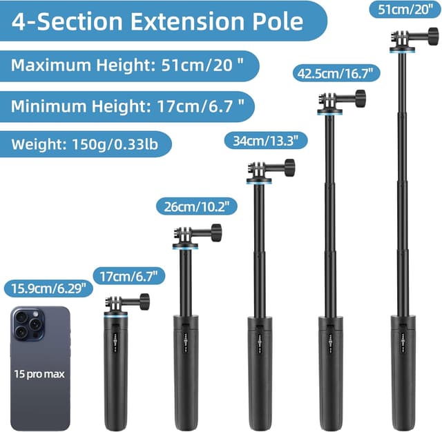 Detalle 1 de Selfie Stick Tripod 20in for Osmo Pocket 3
