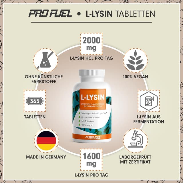 Detalle 2 de L-Lysin Tabletten 365 đź’Š