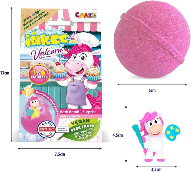 Detalle 1 de INKEE Unicorn bath bombs, 3 x 100g