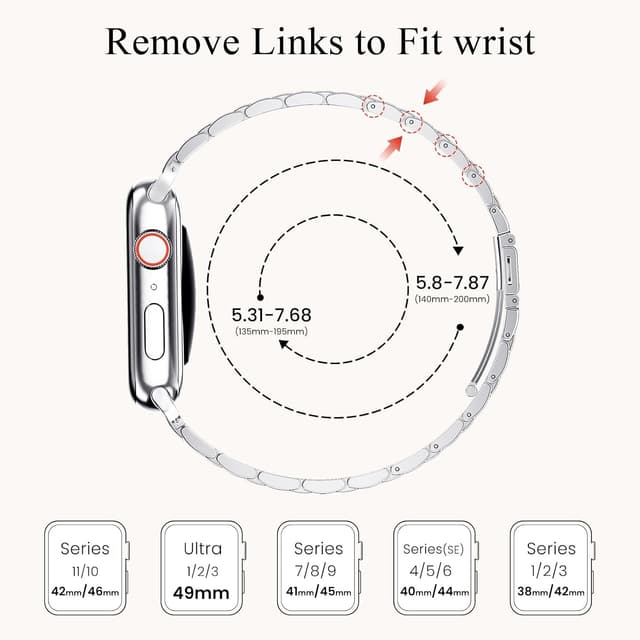 Detalle 1 de GEARYOU metal Apple Watch strap 40mm