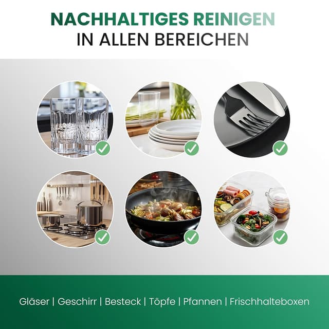 Detalle de BiOHY Klarspüler (1 l) für die Spülmaschine – Bio-Geschirrspülmittel als Glanz- und Kalkschutz